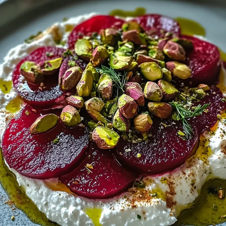 Feta battue, betteraves, pistaches