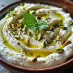 Crème de feta à la menthe et pistache