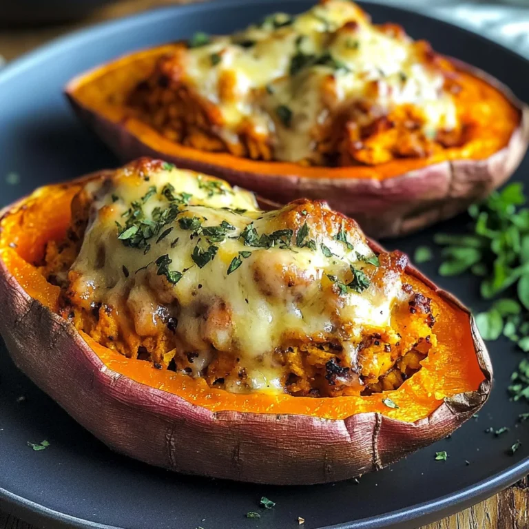 Patate douce farcie au poulet